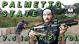 Palmetto State Armory 75 inch AR Pistol  Review  Range Time [upl. by Assili]