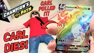 CARL PULLED THE RAREST CHARIZARD CARD THE MOST EXPENSIVE POKEMON CARD FROM CHAMPIONS PATH PIN PACK [upl. by Jeramey744]