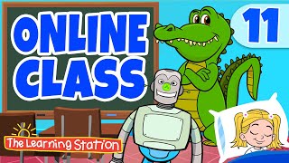 Online  Virtual Classroom 11 ♫ There Was a Crocodile ♫ Kids Learning Songs by The Learning Station [upl. by Adnorat]