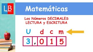 Los Números DECIMALES LECTURA y ESCRITURA ✔👩‍🏫 PRIMARIA [upl. by Urban]