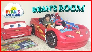 Ryans Room Tour Disney Pixar Cars Lightning McQueen Theme Bedroom [upl. by Pippy]