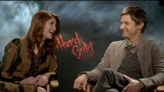 HANSEL AND GRETEL Interview Jeremy Renner and Gemma Arterton [upl. by Aeresed]