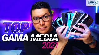 LOS MEJORES TELÉFONOS GAMA MEDIA ACTUALES 2021 [upl. by Fidellas]