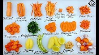 Different kinds of Vegetable Cuts [upl. by Ecnadnak]