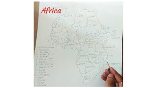 how to draw Africa map [upl. by Ynneh]