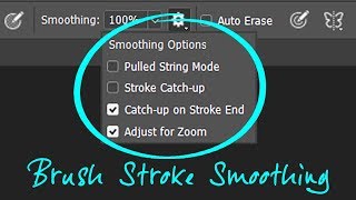 Photoshop QUICK Tip Brush Stroke Smoothing CC 2018 and later [upl. by Lehsar]