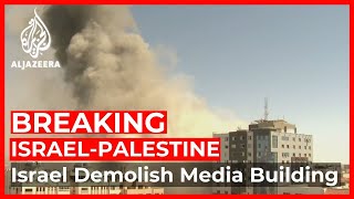 Israeli military demolish Media building in Gaza  Breaking News [upl. by Lynelle]