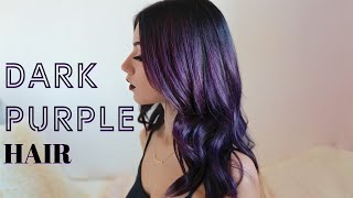 HOW TO DARK PURPLE HAIR DYEING At home [upl. by Gorga]