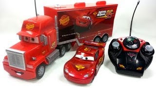 2 RC Pixar Cars MACK TRUCK amp LIGHTNING MCQUEEN Disney Pixar RC cars [upl. by Llednol]