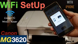 Canon Pixma MG3620 WiFi Setup Connect To Wireless Router Review [upl. by Rossen]