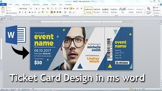 How to make Ticket Card Design in ms word  make awesome Ticket Card Design in ms word [upl. by Willdon]