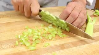 Cutting Celery into a Paysanne [upl. by Airtina]