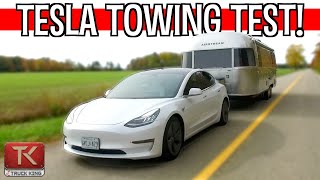 Towing with a Tesla Model 3 Are We Crazy Testing the Range and Power While Towing an Airstream [upl. by Lazaruk]