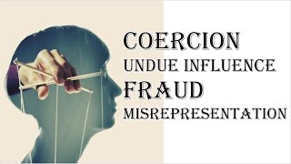 Coercion Undue Influence Fraud Misrepresentation  Indian Contract Act 1872  Law Guru [upl. by Anayt]