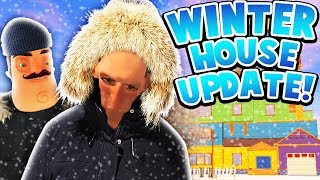 WINTER HOUSE UPDATE WITH HELLO NEIGHBORS BROTHER  Hello Neighbor Mobile Rip off Angry Neighbor [upl. by Pals749]