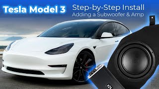 Adding a Subwoofer amp Amp to a Tesla Model 3  StepbyStep Install Guide for NVX BOOST Sub Box [upl. by Eustacia]