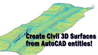 Creating Civil 3D Surfaces from Selected Drawing Objects [upl. by Ranilopa]