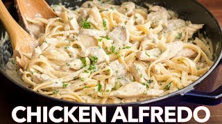 Chicken Fettuccine Alfredo Recipe  Easy Dinner [upl. by Ecinnej]