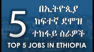 Top 5 Jobs In Ethiopia  5 በኢትዮጲያ ከፍተኛ ደሞዝ ተከፋይ ስራዎች [upl. by Ettennaej]