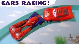 Cars Lightning McQueen Toy Car Racing Challenges  Knockout Racing [upl. by Iliak]