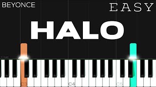 Beyoncé  Halo  EASY Piano Tutorial [upl. by Inalaek]