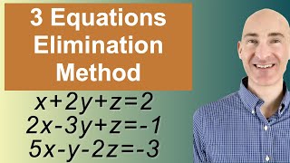 Solving Systems of 3 Equations Elimination [upl. by Akirea]