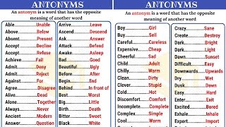 120 Common Opposites in English from AZ  Antonyms List Part I [upl. by Maura]