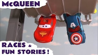 Cars Lightning McQueen Toy Car Racing Stories [upl. by Barling]