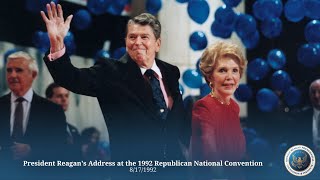 President Reagans Address at the 1992 Republican National Convention 8171992 [upl. by Ailelc]