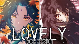 Nightcore ⇢ Lovely  Rock Version SVLyrics [upl. by Anneis]