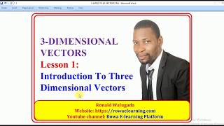 1INTRODUCTION TO 3D VECTORS ALEVEL PURE MATH [upl. by Ydaf]