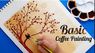 Basic Coffee Painting  Coffee Painting for beginners  Painting with coffee [upl. by Harifaz331]