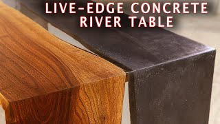 CONCRETE amp EPOXY RESIN River Table  DIY [upl. by Rheinlander]