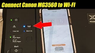 Canon Printer MG3560 How to Connect To WiFi Router Network iPhone  iPad [upl. by Curren]