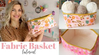 Easy Fabric Basket Sewing Tutorial [upl. by Paulsen]