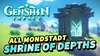 Genshin Impact ALL Mondstadt SHRINE OF DEPTHS Locations All Key locations in description [upl. by Atnek]