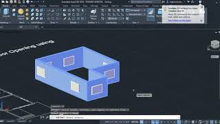 SUBTRACT IN AUTOCAD 3D  How to create Door and Window Opening using Subtract Command [upl. by Ijar89]