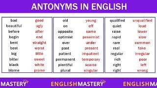 Learn 200 Common Antonyms Words in English to Expand your Vocabulary [upl. by Nylasor]