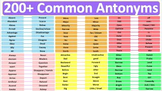 Opposite words Learn 200 Common Antonyms Improve English Vocabulary [upl. by Mungo231]