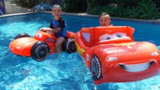 Lightning McQueen Inflatable Pool Fun Childrens Playtime CKN [upl. by Yor840]