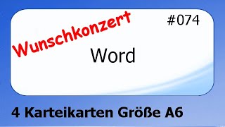 Word Wunschkonzert 074 Karteikarten Größe A6 deutsch HD [upl. by Nikkie999]