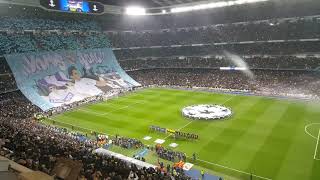 Real Madrid 31 PSG • UEFA Champions League anthem  himno • Estadio Santiago Bernabéu [upl. by Narrat]