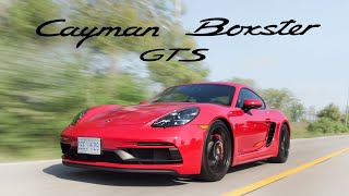 2018 Porsche 718 Cayman GTS vs Boxster GTS Review [upl. by Akinajnat]