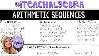 Algebra 1  Arithmetic Sequences [upl. by Lean465]