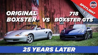 2021 718 Boxster GTS 40 vs original Boxster Porsche’s midengine roadster 25 years later [upl. by Acnoib]