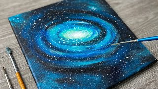 Galaxy Acrylic Painting Tutorial for Beginners  Galaxy Painting Tutorial Easy [upl. by Igig938]