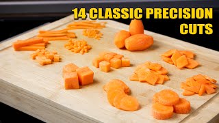 14 classic Precision Cuts Basic Knife Skills [upl. by Zendah]