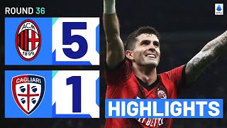 MILANCAGLIARI 51  HIGHLIGHTS  Pulisic Nets Twice  Serie A 202324 [upl. by Tnilf]