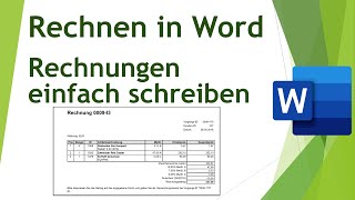 Rechnen in Word  einfach Rechnungen schreiben [upl. by Elisa]