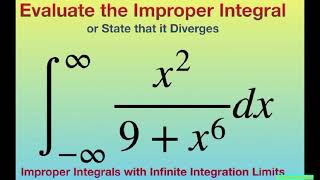 Evaluate Improper Integral x29 x6 dx over infinity infinity Infinite Integration Limits [upl. by Ydnis155]